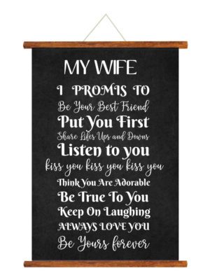 Gifts for Wife greeting card love romantic My Wife Always Love You scroll 15x20 Inches (Black)