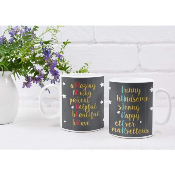 Birthday Gifts for Mom Dad 325 Ml Coffee Mug Set of 2 with Tea Coaster - Starry Beautiful Mother Father