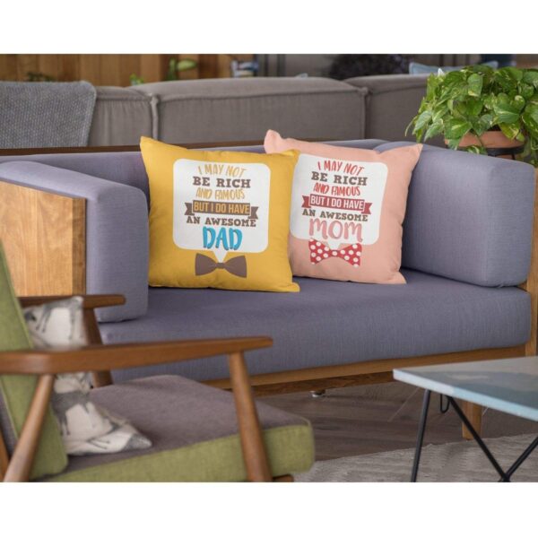 Birthday Gifts for Mom Dad 12 x 12 inches Best Mom Dad in The World Printed Velvet Cushion Cover Throw Pillow