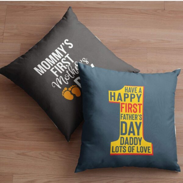 Mothers Day 12x12 inches Poly Satin Cushion (with Filler) Mommy Daddy to Be Printed New Mom Dad Birthday Throw Pillow