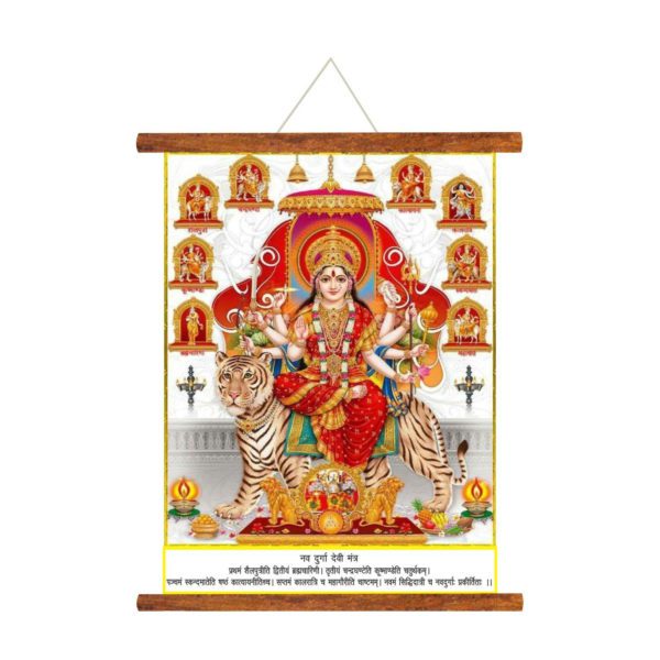 15x30 inches Dasa Mahavidyas Maa Durga Wall Painting Hanging Canvas Scroll Poster