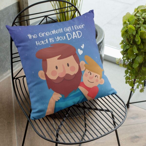 Birthday 12 x 12 inches Had is You Dad Printed Velvet Cushion Cover Throw Pillow