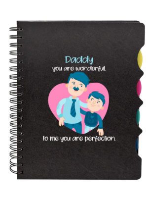 Daddy You Are Wonderful Printed Notebook A5 Size 300 Ruled Pages Birthday Gifts for Father Dad