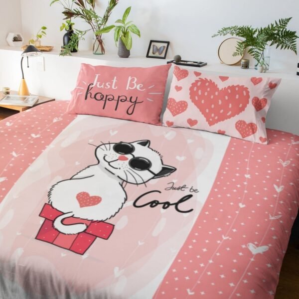 Kids bedsheet Velvet Printed Velvet King Size Double Bedsheet with 2 Pillow Covers - Cute Animals in Space