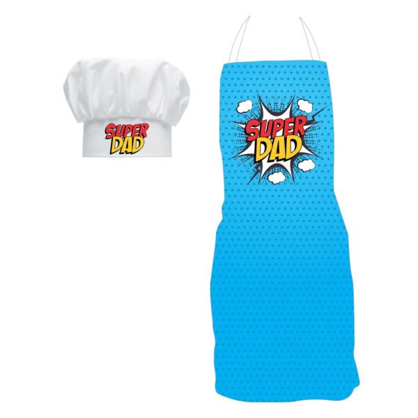 Super Dad Hamper for Dad Set of 5 - Apron, Chef Hat, Mug, Coaster, Mousepad