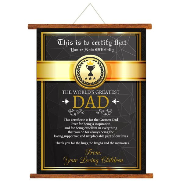 Worlds Greatest Dad Certificate Scroll