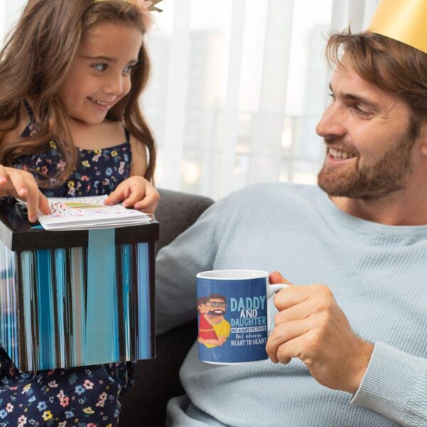 Daddy and Daughter Printed Ceramic Coffee Mug with Coaster