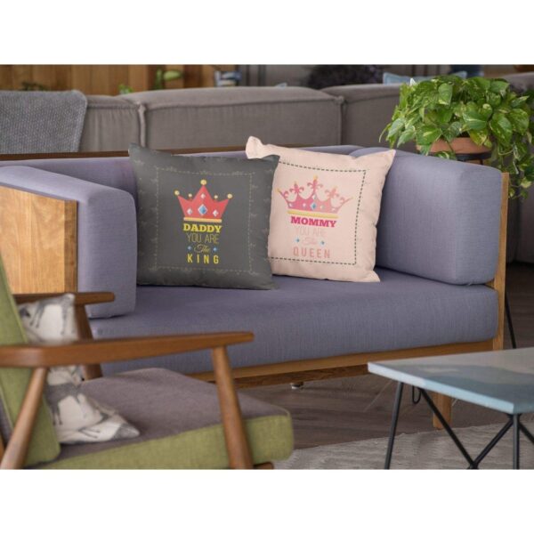 Birthday Gifts for Mom Dad 12 x 12 inches Best Mom Dad in The World Printed Velvet Cushion Cover Throw Pillow