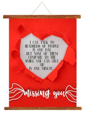 Miss You Greeting Card Gift for Girlfriend Wife Boyfriend Husband I Miss your Smile Scroll - 15 x 20 inches