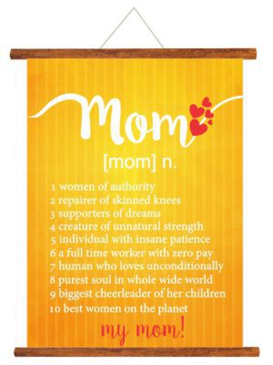 Mothers Day Greeting Cards Definition of Mom Scroll Card for Mom Wall Hanging Decor | Mom Birthday Gifts - 15x20