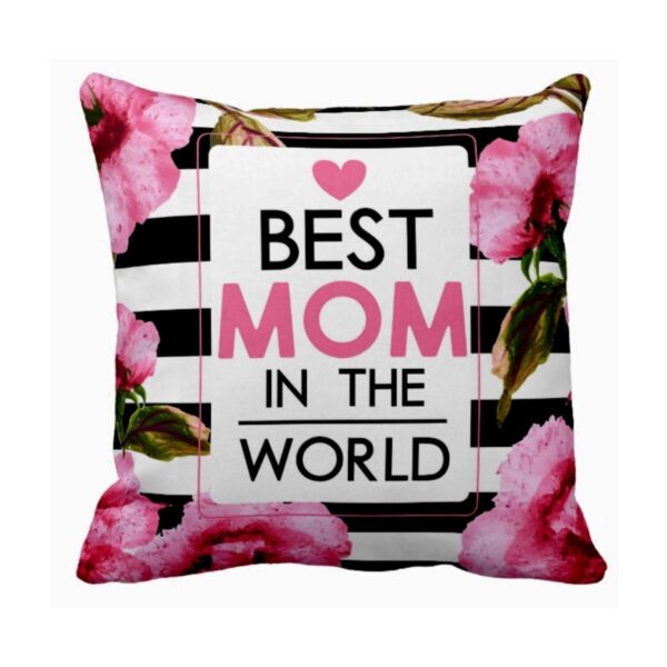 Birthday Gifts for Mom Dad 12 x 12 inches Best Mom Dad in The World Printed Velvet Cushion Cover Throw Pillow