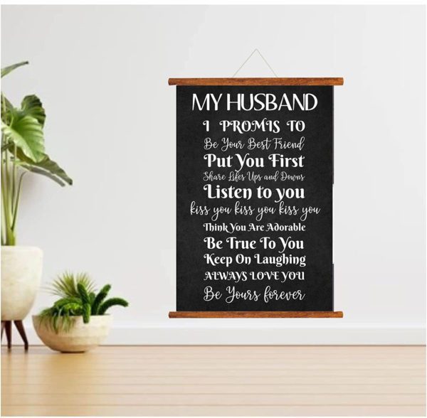 Day Gifts for Husband greeting card love romantic My Husband scroll 12x16 Inches (Black)