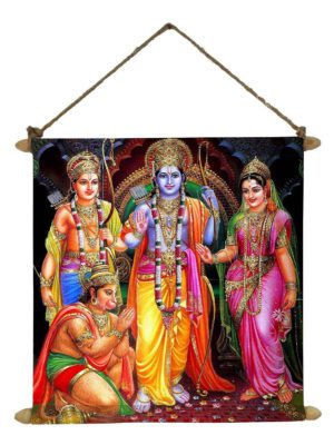 Blissful Shri Ram Darbar with Sita Idol Lakshman and Hanuman Puja Pooja Poster Wall Painting Hanging