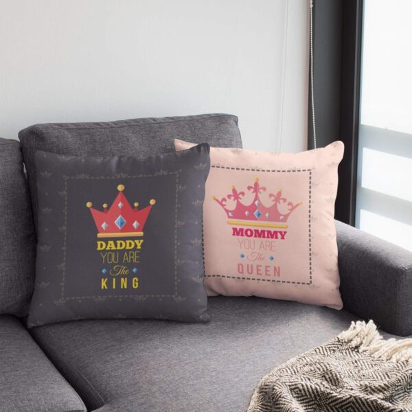 Birthday Gifts for Mom Dad 12 x 12 inches Best Mom Dad in The World Printed Velvet Cushion Cover Throw Pillow