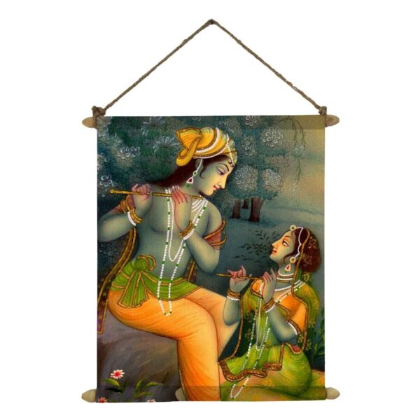Holiness Radha Krishna Poster Wall Painting Hanging Scroll Canvas 12 x 12 inches