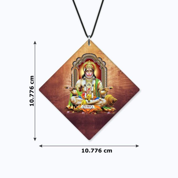 Religious Gifts Acrylic Car Hanging Accessories Lord Hanuman Ramayana Printed for Good Luck Interior Decoration