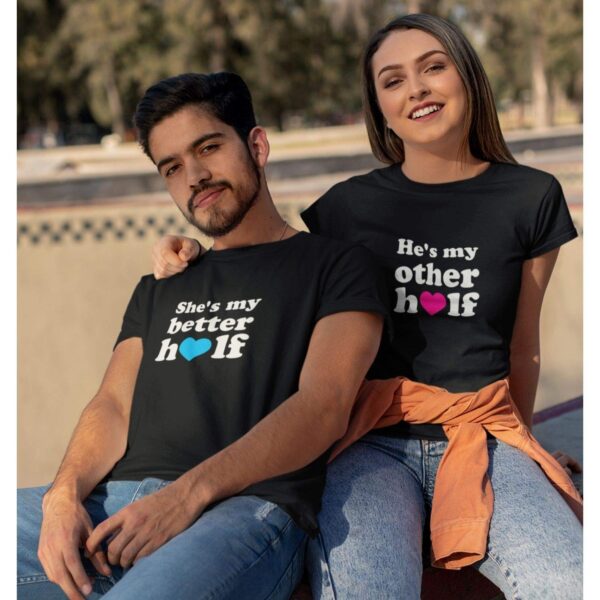 Couple T Shirts Better Half  Husband Wife Gifts