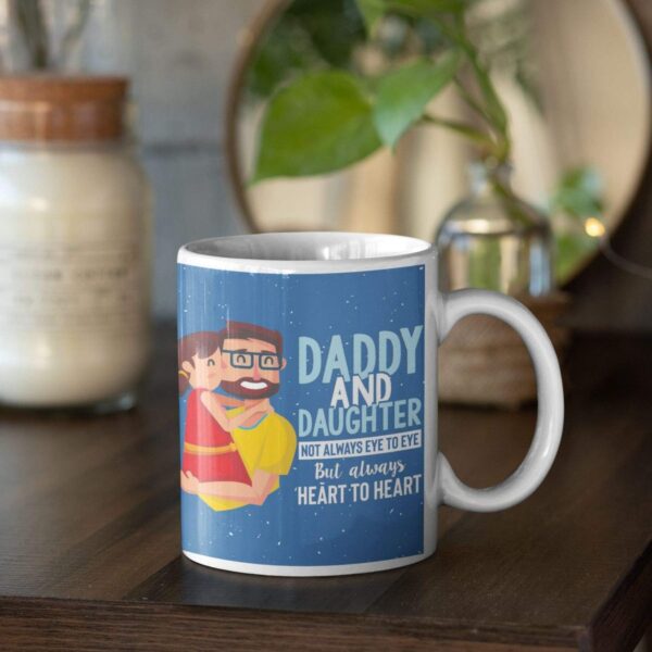 Daddy and Daughter Printed Ceramic Coffee Mug with Coaster