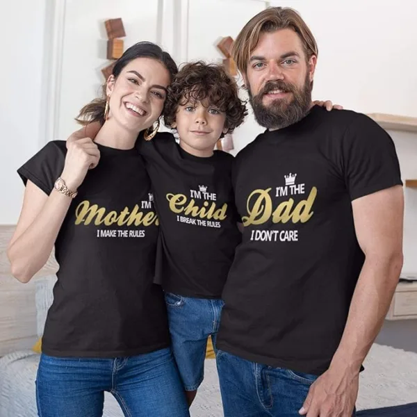 I Don't Care Matching family T-shirts