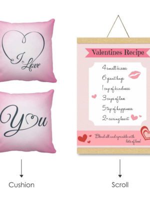 I Love You 's Recipe Scroll Greeting Card and Polyester Cushion Cover