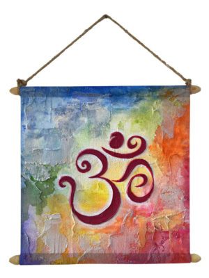 Holy Om Poster Wall Painting Hanging Scroll Canvas - 12 x 12 inches