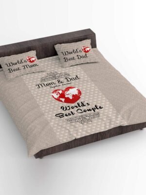 Worlds Best Mom Dad Bedsheet for Parents