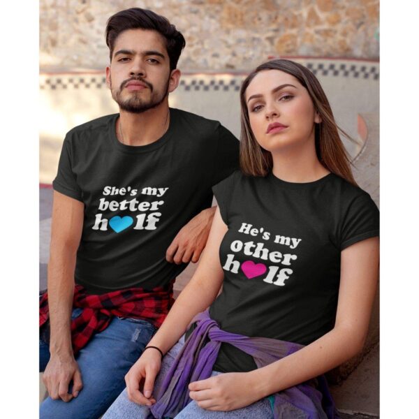Couple T Shirts Better Half  Husband Wife Gifts