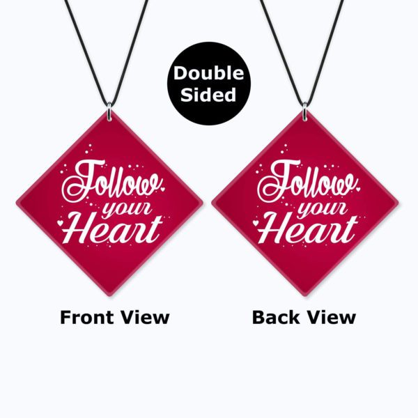 Motivational Gifts Acrylic Car Hanging Accessories Follow Your Heart Printed Interior Decoration