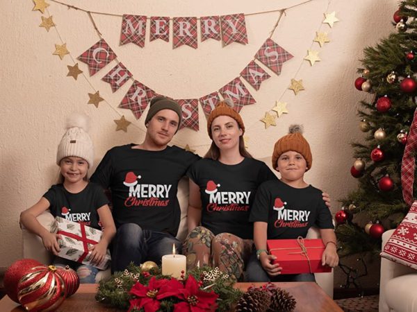 Santa Cap Merry Christmas Matching Family T-shirts