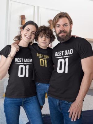 No.1 Dad, Mom, Kid Matching Family T-shirts