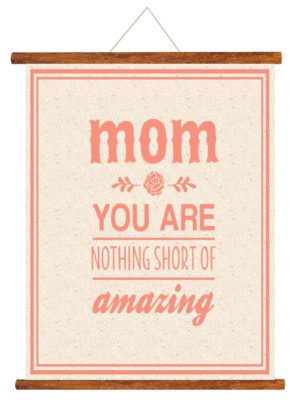 Mothers Day Gifts Amazing Mom Scroll Greeting Card for Mom Wall Hanging Decor | Mom Birthday Gifts - 15x20 inches