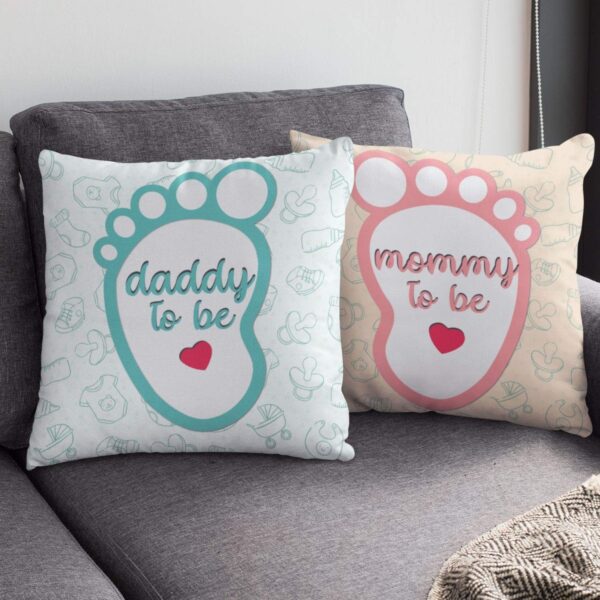 Mothers Day 12x12 inches Poly Satin Cushion (with Filler) Mommy Daddy to Be Printed New Mom Dad Birthday Throw Pillow