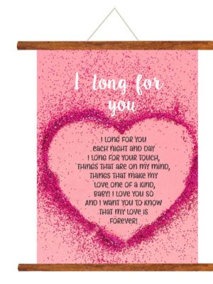 Greeting Card Love Romantic for Girlfriend Wife Boyfriend Husband I Long for you Hearts Love Scroll Gift -