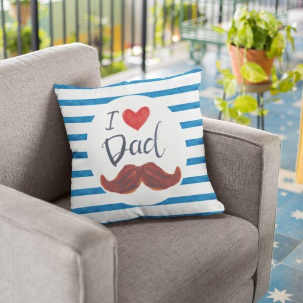 Birthday 12 x 12 inches I Love Dad Printed Velvet Cushion Cover Throw Pillow