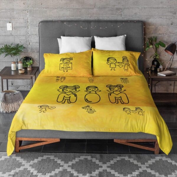 for Mother King Size Velvet Double Bedsheet with 2 Pillow Covers Birthday Present - Best Mom Ever - Brown