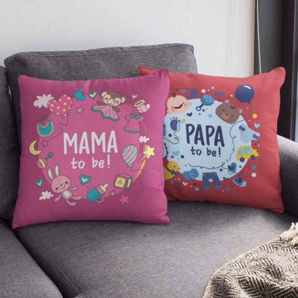 Mothers Day 12x12 inches Poly Satin Cushion (with Filler) Mommy Daddy to Be Printed New Mom Dad Birthday Throw Pillow