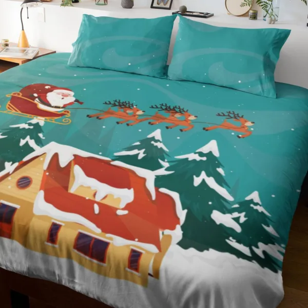 Flying Santa Christmas Bedsheet