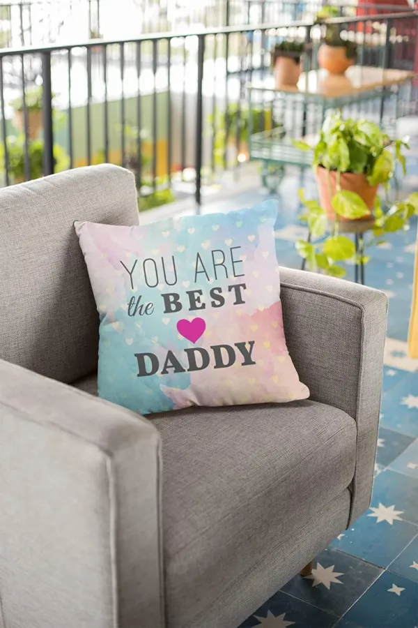 Birthday 12 x 12 inches You are Best Daddy Printed Velvet Cushion Cover Throw Pillow