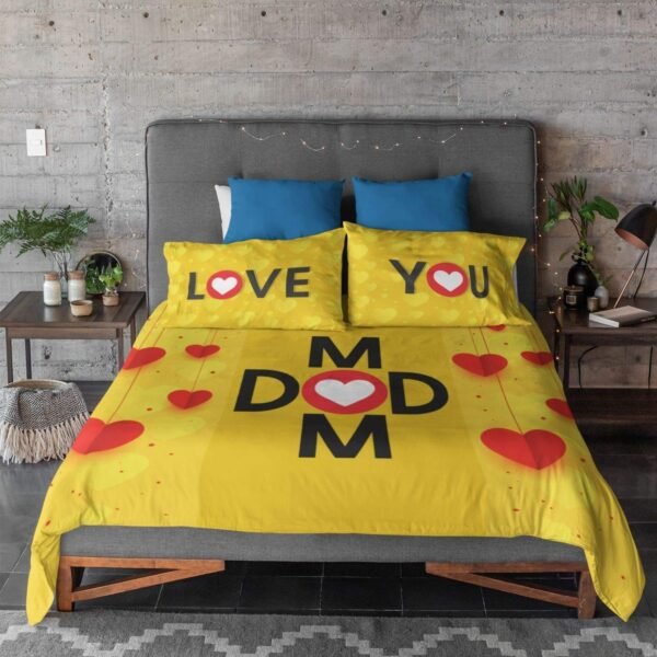 Mom Dad I Love You Double Bedsheet