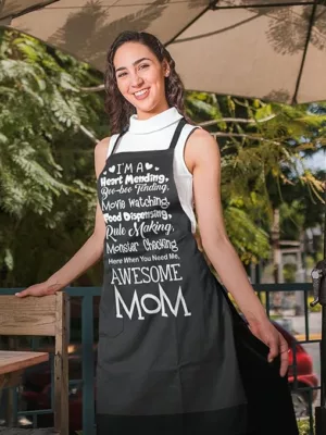 Funny Awesome Chef Mom Kitchen Chef Apron for Mother