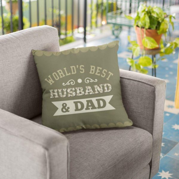 Canvas Cotton Cushion Covers for Dad (12X12-inch, Green)