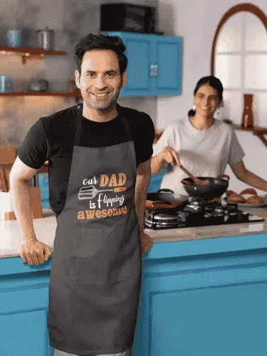 Dad Flipping Awesome Apron With Chef Hat
