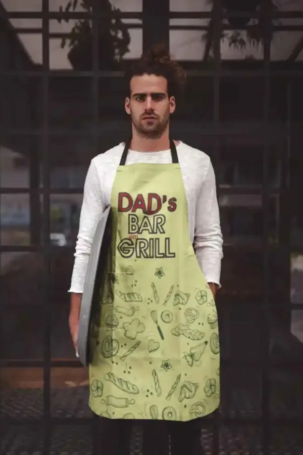 Dads Bar & Grill Apron With Chef Hat
