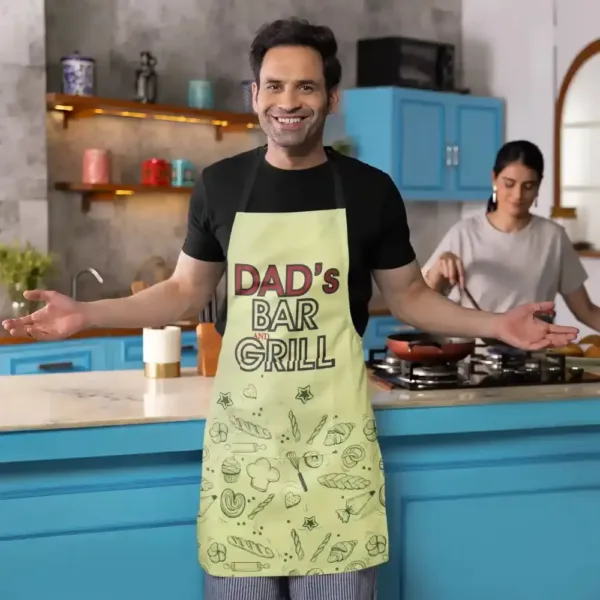 Dads Bar & Grill Apron With Chef Hat