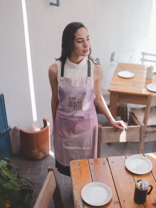 Floral Best Mom Ever Apron With Hat