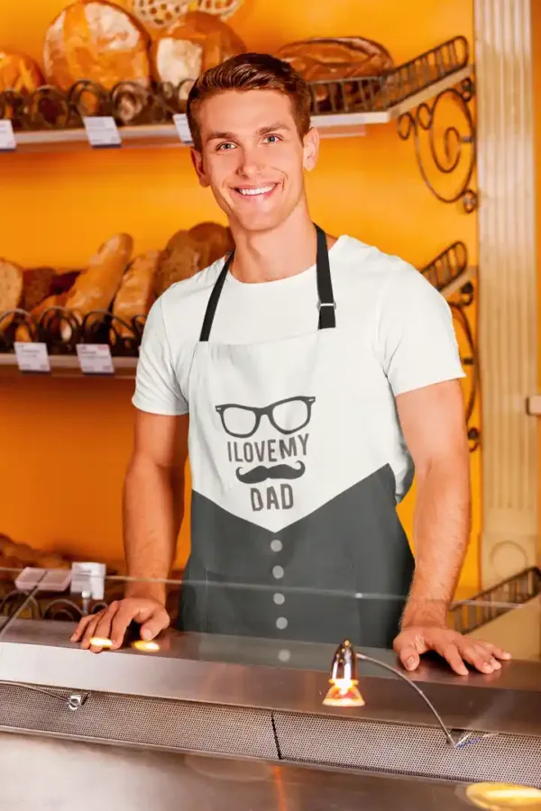 I Love My Dad Apron With Chef Hat