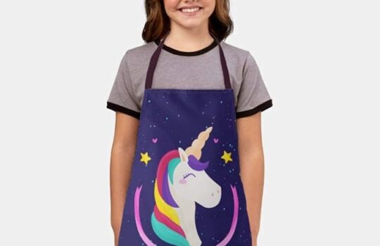 Its Magic Kids Unicorn Printed Kitchen Chef Apron for Girl