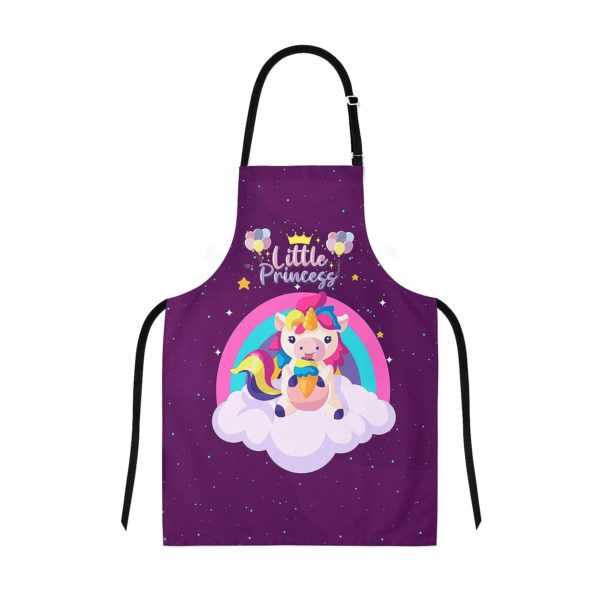 Little Princess Unicorn Printed Kid Chef Apron for Girl