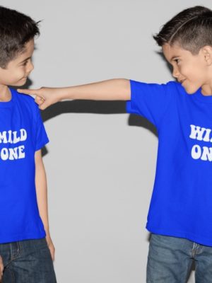 Mild One Wild One Cotton Printed Siblings T-Shirts for Brothers