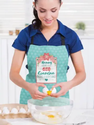 Mommy Knows a lot but grandma knows eveything apron